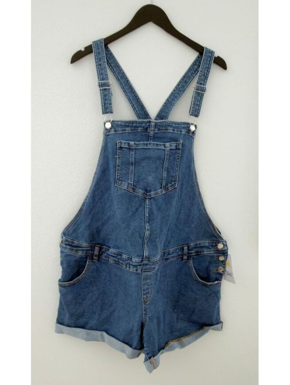Ingrid & Isabel Medium Wash Denim Shortall Women Size 16